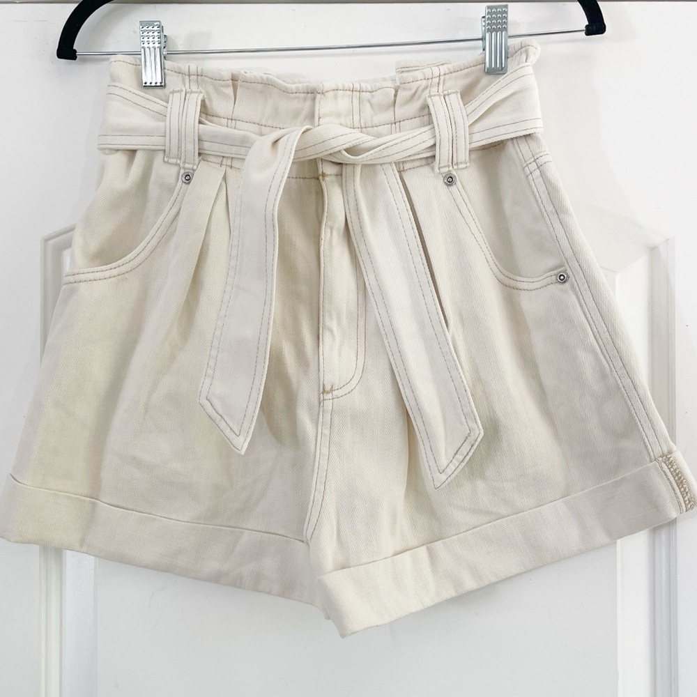 We the Free Nova High Waist Paper Bag Short Plume Cream - XS